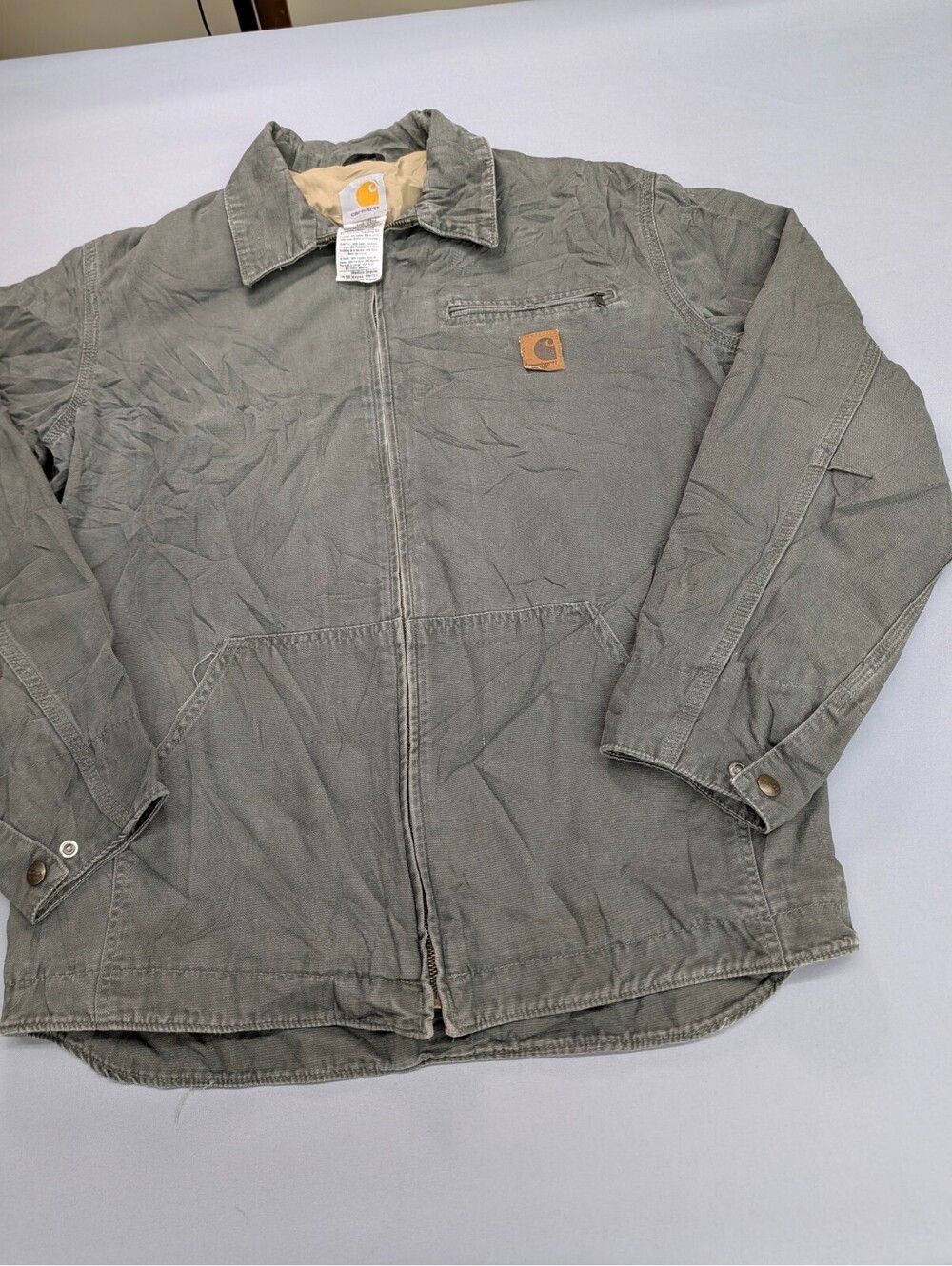 Carhartt Mens Work Jacket Medium Grey Cotton Canvas J189 DMS
